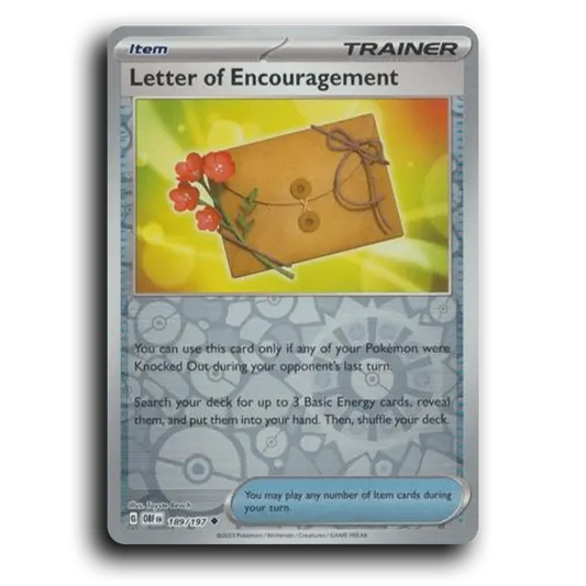 Letter of Encouragement (189/197) [Obsidian Flames] 2023 G Uncommon English Toyste Beach Trainer OBF Item Pokemon Card TCG Near Mint NM Reverse Holo