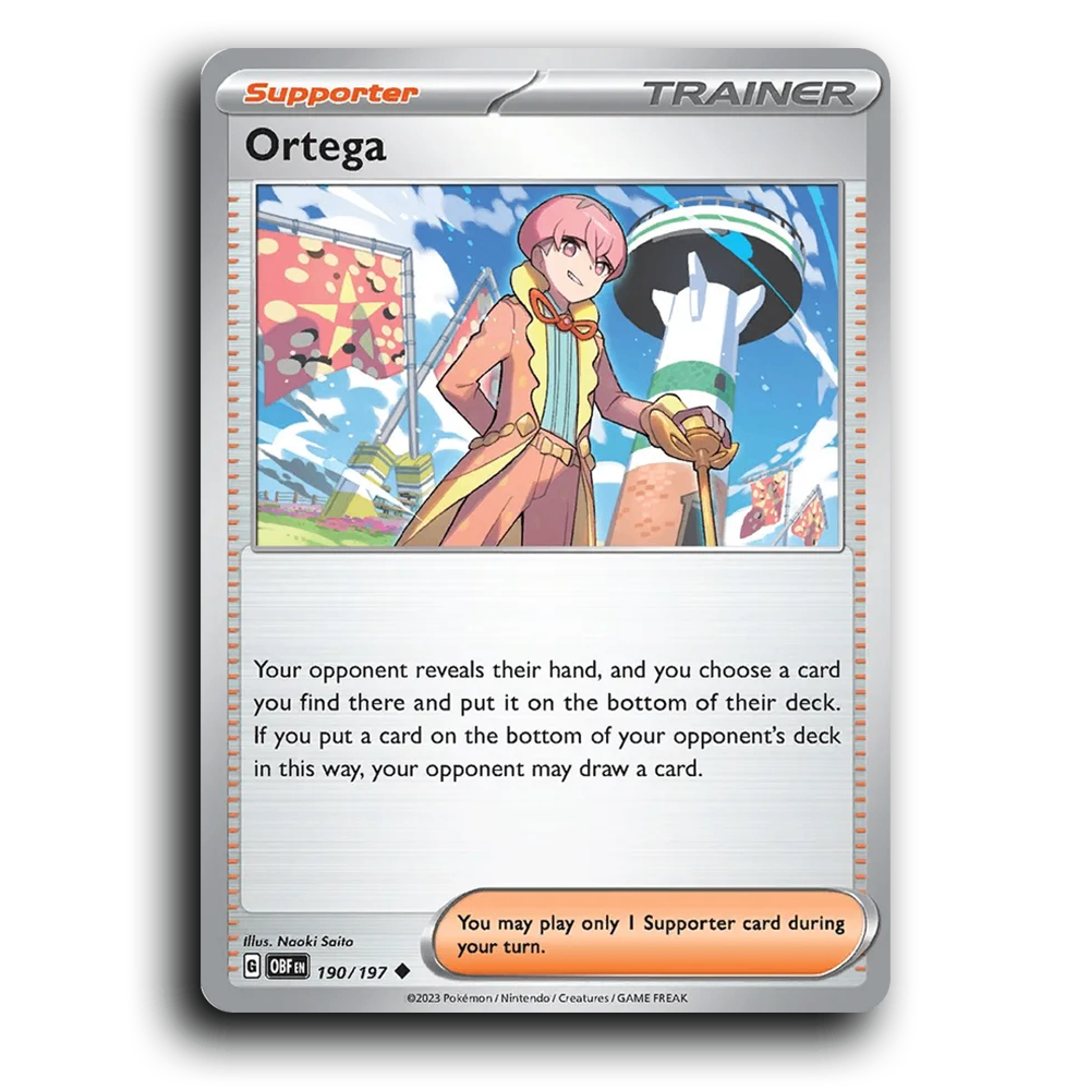 Ortega (190/197) [Obsidian Flames] 2023 G Uncommon English Naoki Saito Trainer OBF Supporter Pokemon Card TCG Near Mint NM