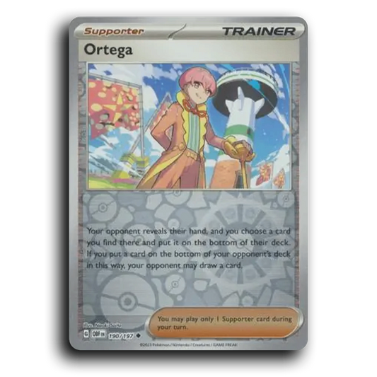 Ortega (190/197) [Obsidian Flames] 2023 G Uncommon English Naoki Saito Trainer OBF Supporter Pokemon Card TCG Near Mint NM Reverse Holo