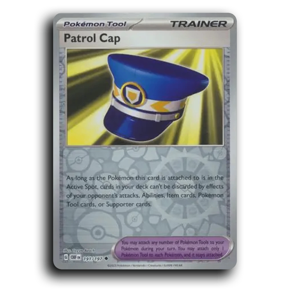 Patrol Cap (191/197) [Obsidian Flames] 2023 G Uncommon English Toyste Beach Trainer OBF Pokémon Tool Pokemon Card TCG Near Mint NM Reverse Holo
