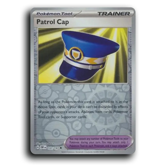 Patrol Cap (191/197) [Obsidian Flames] 2023 G Uncommon English Toyste Beach Trainer OBF Pokémon Tool Pokemon Card TCG Near Mint NM Reverse Holo