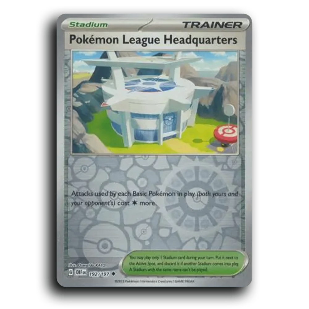 Pokemon League Headquarters (192/197) [Obsidian Flames] 2023 G Uncommon English Oswaldo KATO Trainer OBF Stadium Pokemon Card TCG Near Mint NM Reverse Holo