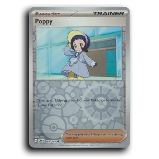 Poppy (193/197) [Obsidian Flames] 2023 G Uncommon English yuu Trainer OBF Supporter Pokemon Card TCG Near Mint NM Reverse Holo