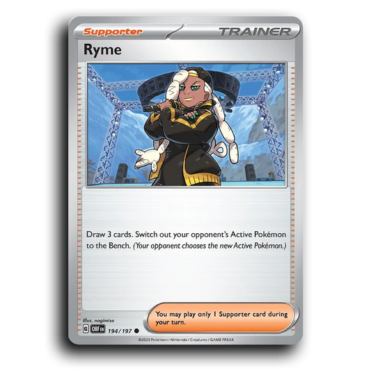 Ryme (194/197) [Obsidian Flames] 2023 G Common English nagimiso Trainer OBF Supporter Pokemon Card TCG Near Mint NM