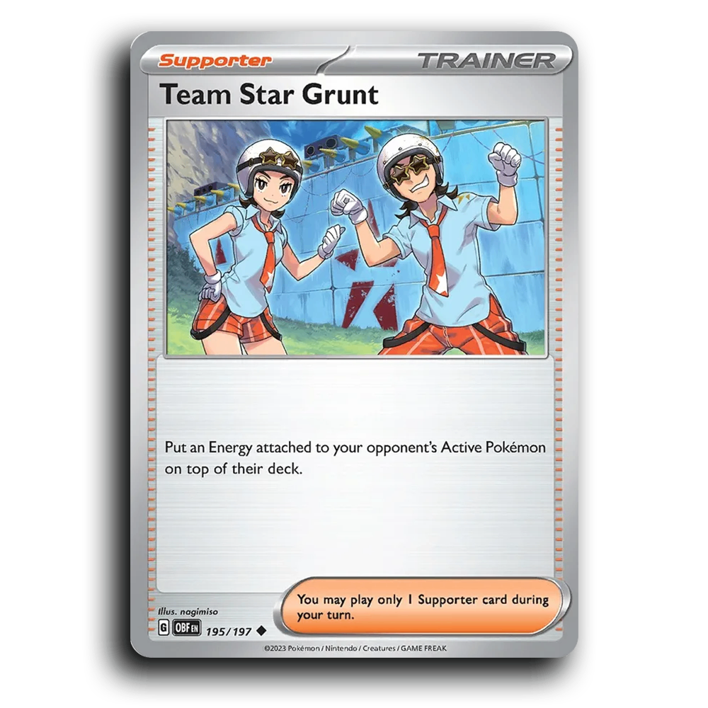 Team Star Grunt (195/197) [Obsidian Flames] 2023 G Uncommon English nagimiso Trainer OBF Supporter Pokemon Card TCG Near Mint NM