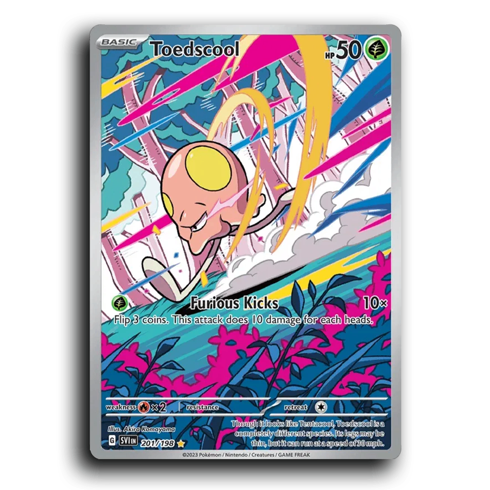 Toedscool (201/198) [Scarlet & Violet] Illustration Rare Akira Komayama Pokemon Card TCG Near Mint NM Reverse Holo
