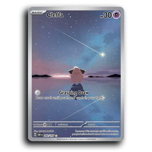 Cleffa (202/197) [Obsidian Flames] 2023 G Illustration Rare English HYOGONOSUKE Psychic OBF Basic Star Shape Pokémon Pokemon Card TCG Near Mint NM