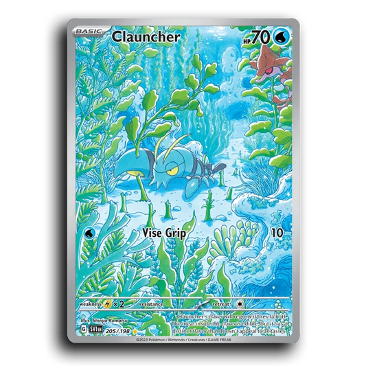 Clauncher (205/198) [Scarlet & Violet] Illustration Rare Shinya Komatsu Pokemon Card TCG Near Mint NM Reverse Holo