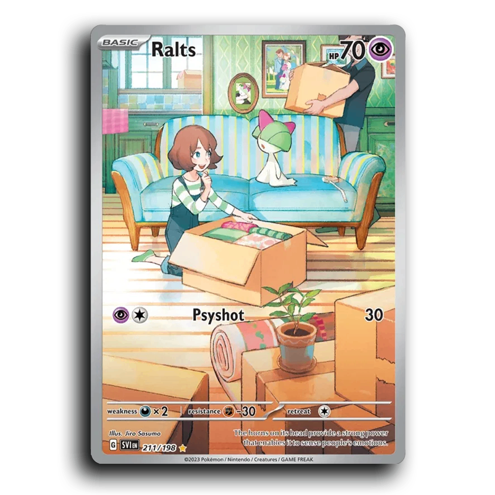 Ralts (211/198) [Scarlet & Violet] Illustration Rare Jiro Sasumo Pokemon Card TCG Near Mint NM Reverse Holo
