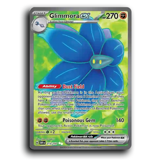 Glimmora ex (213/197) [Obsidian Flames] 2023 G Ultra Rare English 5ban Graphics Fighting, ex OBF Stage 1 Ore Pokémon Pokemon Card TCG Near Mint NM