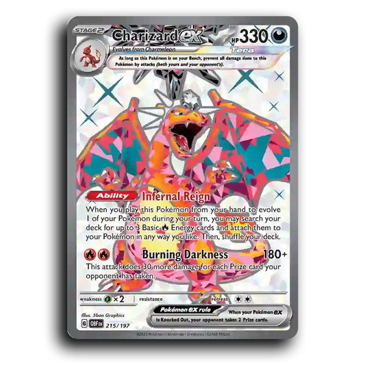 Charizard ex (215/197) [Obsidian Flames] 2023 G Ultra Rare English 5ban Graphics Darkness, ex, Tera OBF Stage 2 Flame Pokémon Pokemon Card TCG Near Mint NM