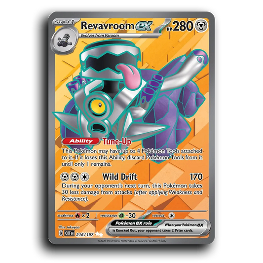 Revavroom ex (216/197) [Obsidian Flames] 2023 G Ultra Rare English takuyoa Metal, ex OBF Stage 1 Multi-Cyl Pokémon Pokemon Card TCG Near Mint NM