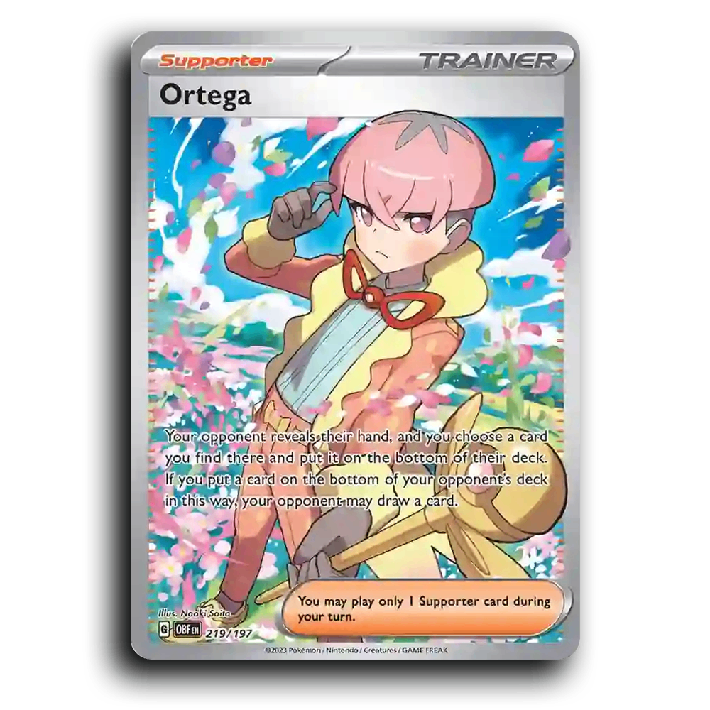 Ortega (219/197) [Obsidian Flames] 2023 G Ultra Rare English Naoki Saito Trainer OBF Supporter Pokemon Card TCG Near Mint NM