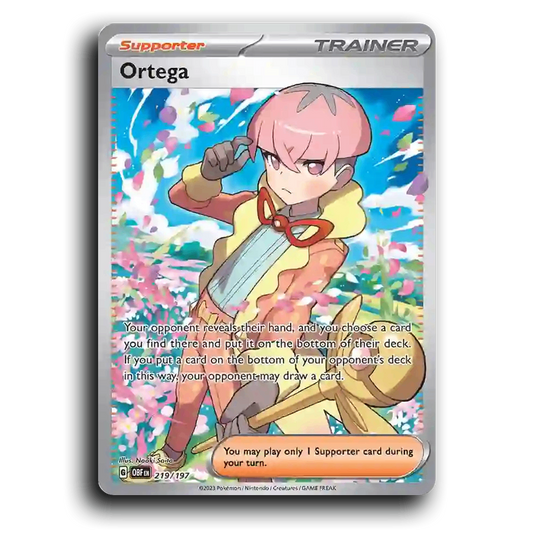 Ortega (219/197) [Obsidian Flames] 2023 G Ultra Rare English Naoki Saito Trainer OBF Supporter Pokemon Card TCG Near Mint NM