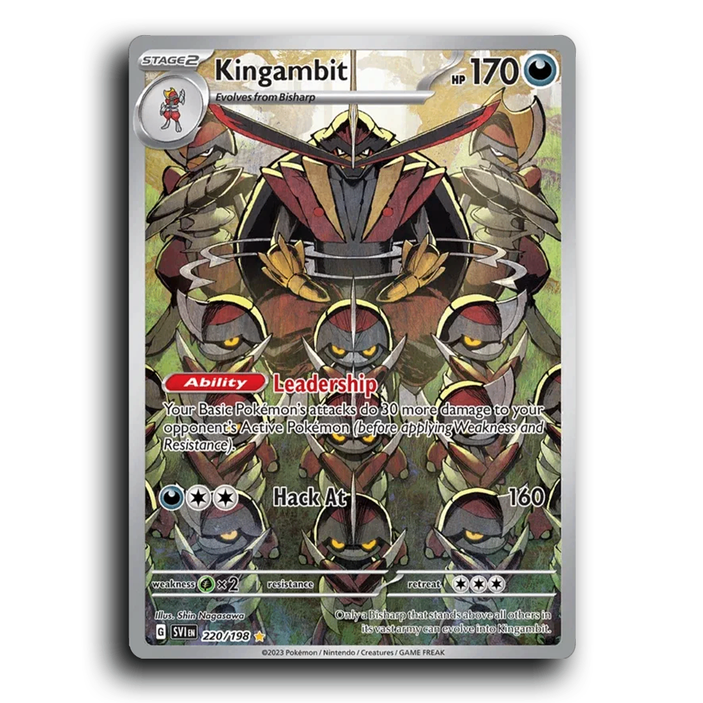 Kingambit (220/198) [Scarlet & Violet] Illustration Rare Shin Nagasawa Pokemon Card TCG Near Mint NM Reverse Holo