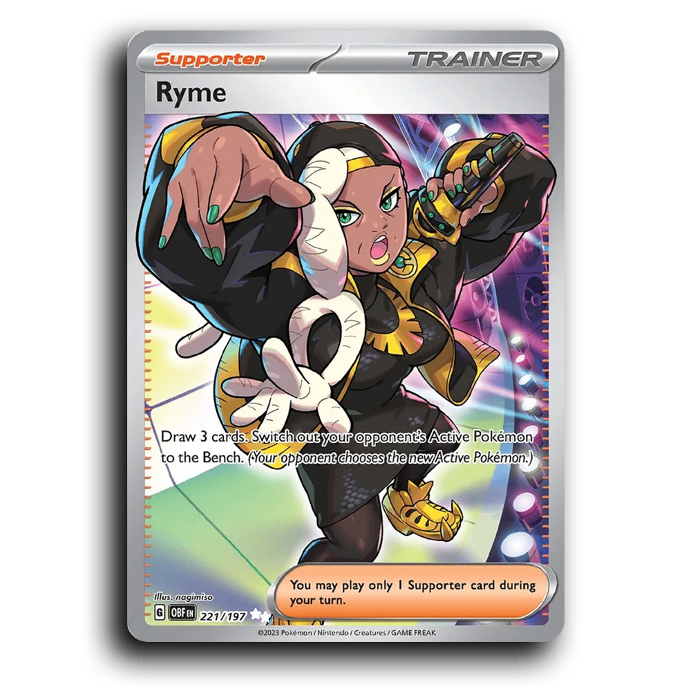 Ryme (221/197) [Obsidian Flames] 2023 G Ultra Rare English nagimiso Trainer OBF Supporter Pokemon Card TCG Near Mint NM