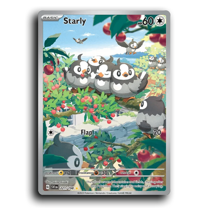 Starly (221/198) [Scarlet & Violet] Illustration Rare saino misaki Pokemon Card TCG Near Mint NM Reverse Holo