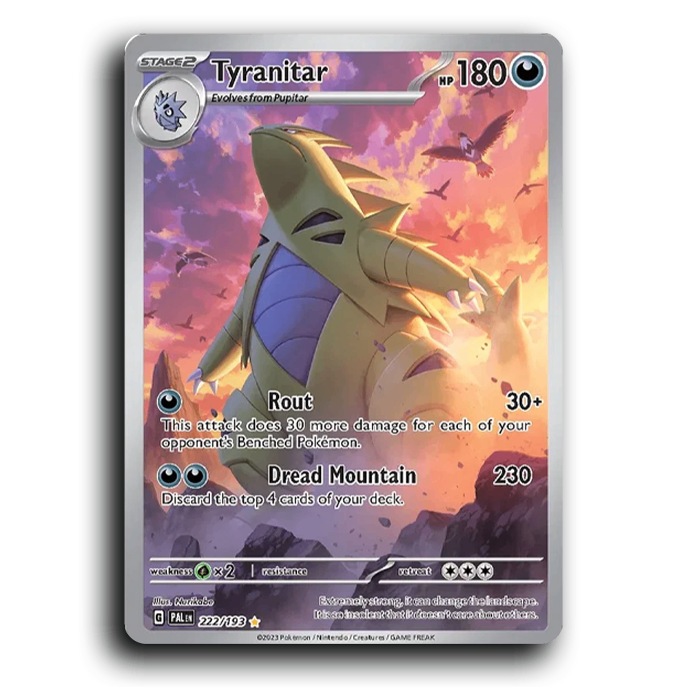 Tyranitar (222/193) [Paldea Evolved] Illustration Rare Pokemon Card TCG Near Mint NM