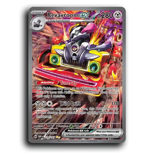 Revavroom ex (224/197) [Obsidian Flames] 2023 G Special Illustration Rare English Souichirou Gunjima Metal, ex OBF Stage 1 Multi-Cyl Pokémon Pokemon Card TCG Near Mint NM