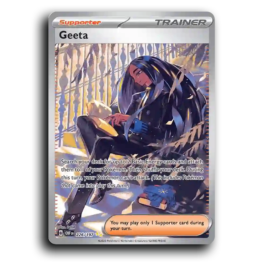 Geeta (226/197) [Obsidian Flames] 2023 G Special Illustration Rare English DOM Trainer OBF Supporter Pokemon Card TCG Near Mint NM