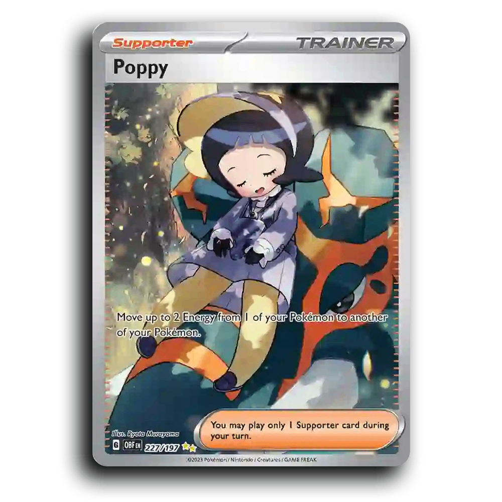 Poppy (227/197) [Obsidian Flames] 2023 G Special Illustration Rare English Ryota Murayama Trainer OBF Supporter Pokemon Card TCG Near Mint NM