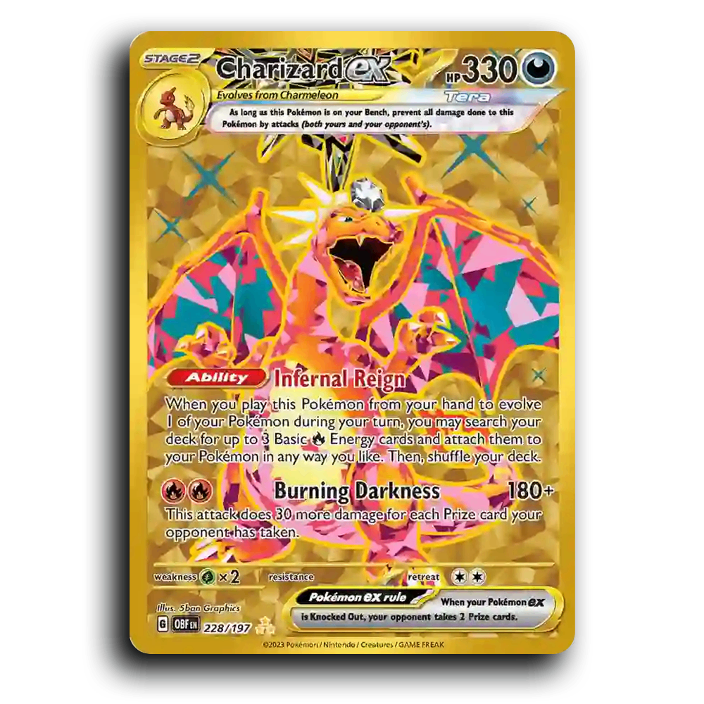 Charizard ex (228/197) [Obsidian Flames] 2023 G Hyper Rare English 5ban Graphics Darkness, ex, Tera OBF Stage 2 Pokemon Card TCG Near Mint NM
