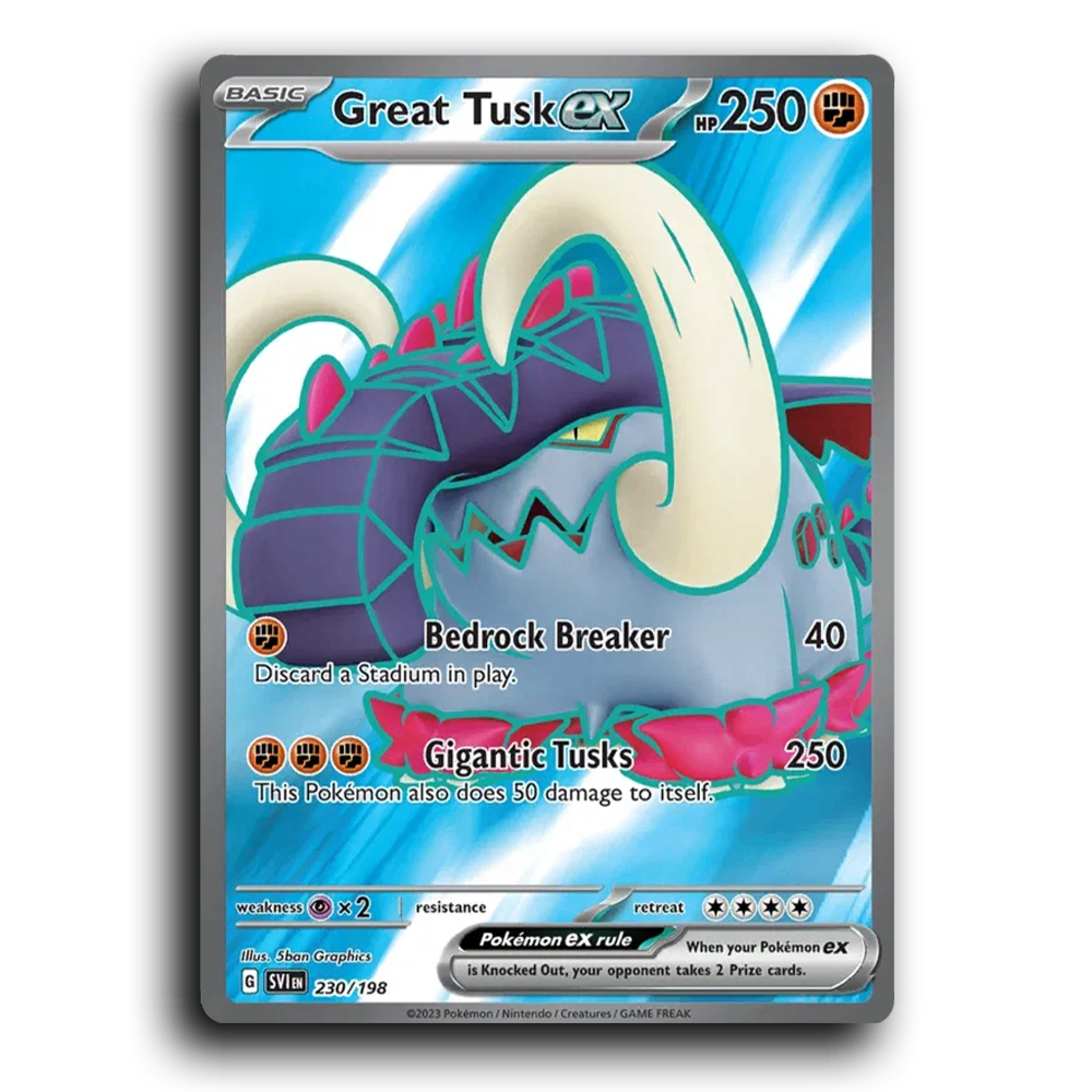 Great Tusk ex (230/198) [Scarlet & Violet] Ultra Rare 5ban Graphics Pokemon Card TCG Near Mint NM Reverse Holo