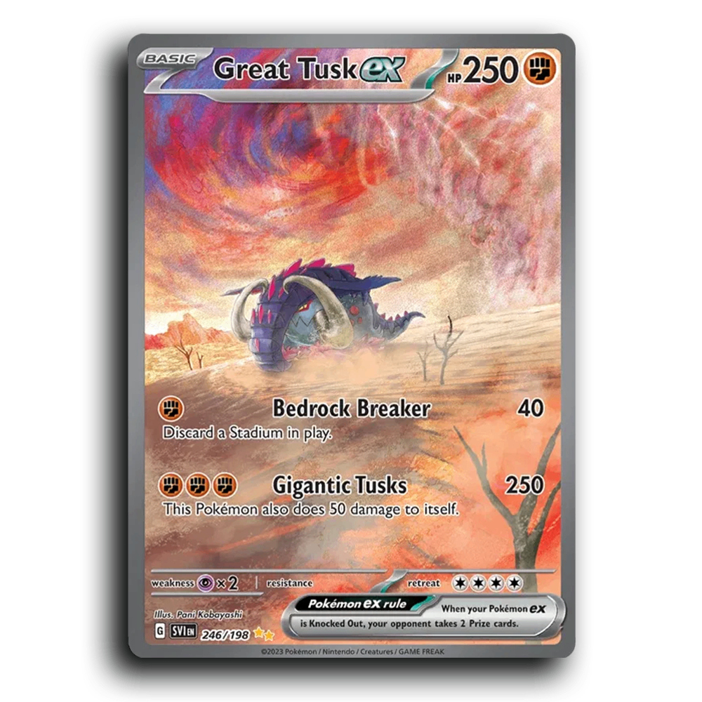 Great Tusk ex (246/198) [Scarlet & Violet] Special Illustration Rare Pani Kobayashi Pokemon Card TCG Near Mint NM