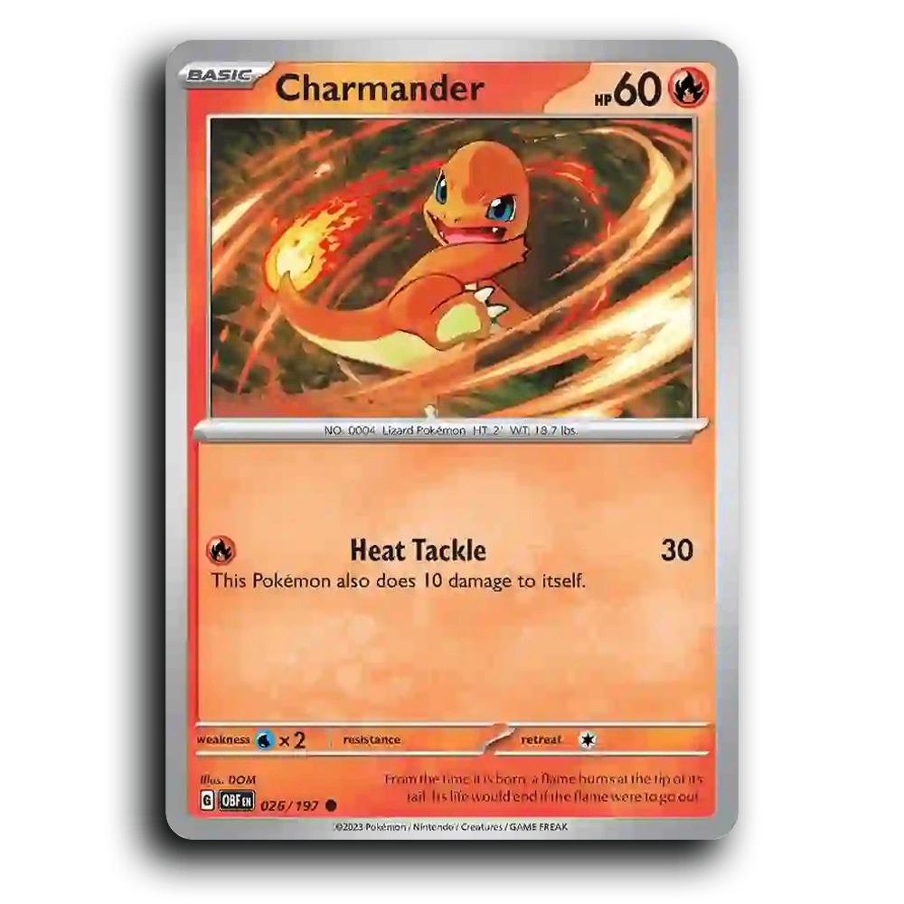 Charmander (026/197) [Obsidian Flames] 2023 G Common English DOM Fire OBF Basic Lizard Pokémon Pokemon Card TCG Near Mint NM