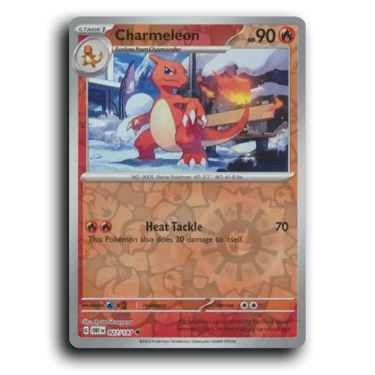 Charmeleon (027/197) [Obsidian Flames] 2023 G Uncommon English Ryota Murayama Fire OBF Stage 1 Flame Pokémon Pokemon Card TCG Near Mint NM Reverse Holo