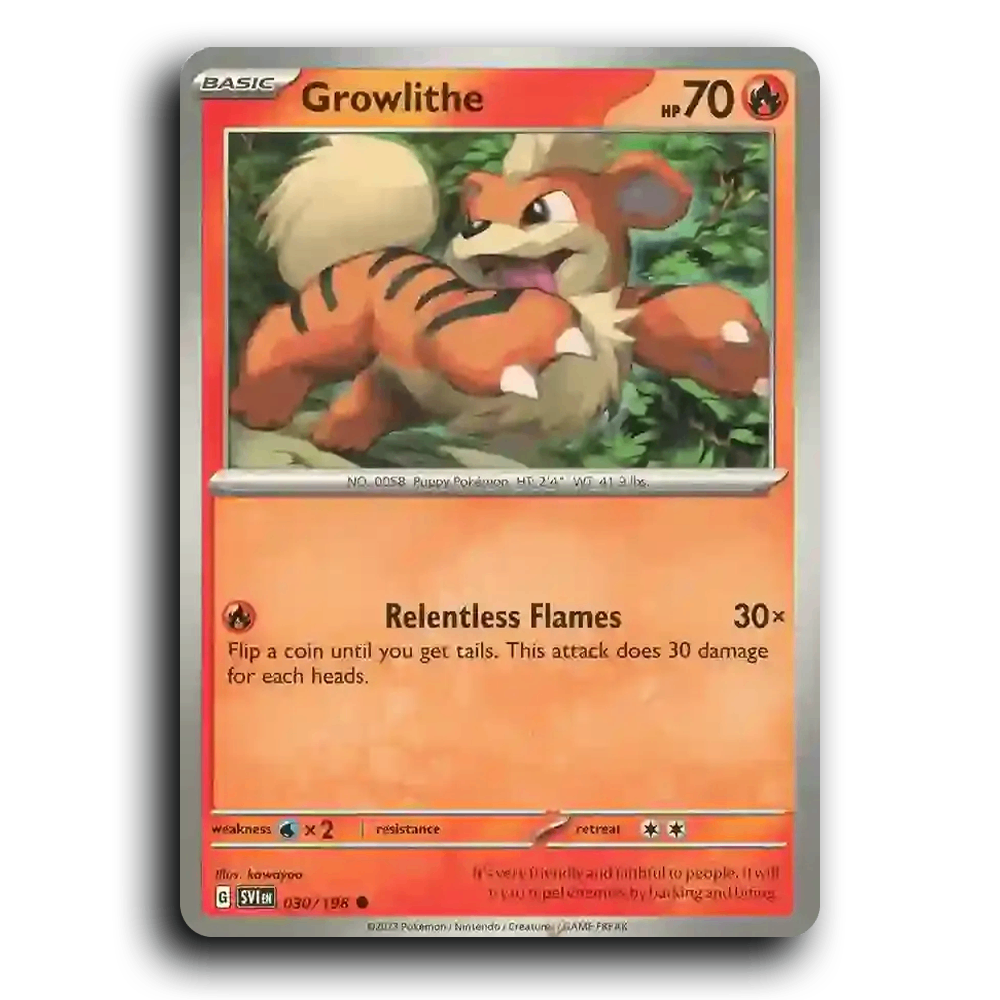 Growlithe (030/198) [Scarlet & Violet] Common kawayoo Pokemon Card TCG Near Mint NM