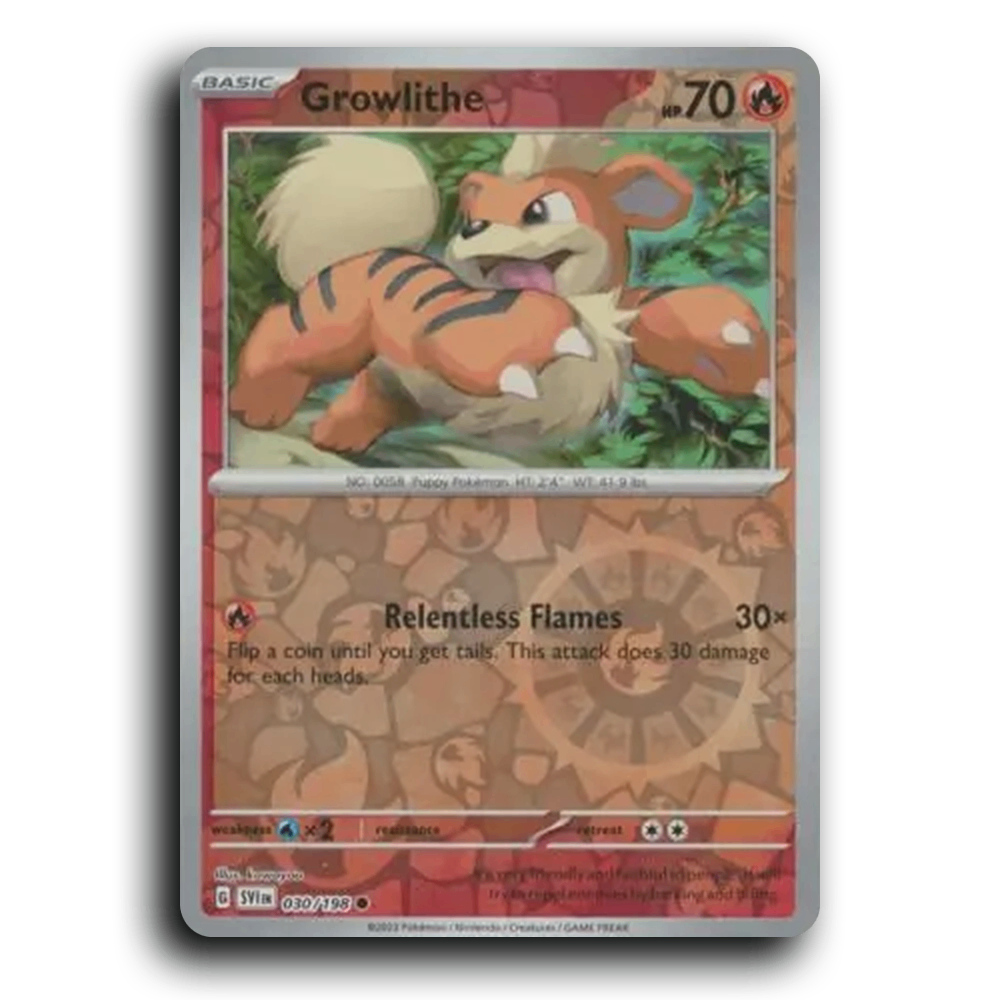 Growlithe (030/198) [Scarlet & Violet] Common kawayoo Pokemon Card TCG Near Mint NM Reverse Holo