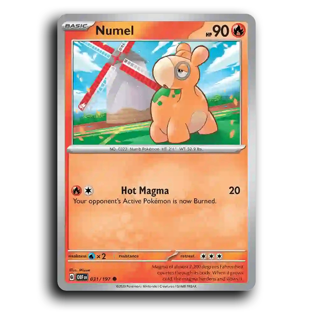 Numel (031/197) [Obsidian Flames] 2023 G Common English Mizue Fire OBF Basic Numb Pokémon Pokemon Card TCG Near Mint NM