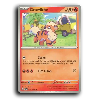 Growlithe (031/198) [Scarlet & Violet] Common Tika Matsuno Pokemon Card TCG Near Mint NM