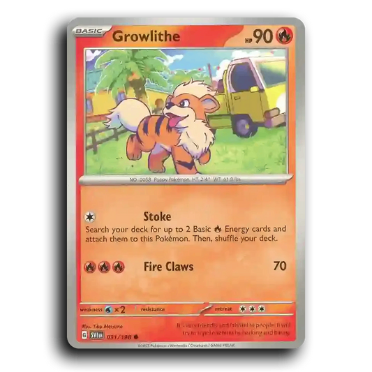 Growlithe (031/198) [Scarlet & Violet] Common Tika Matsuno Pokemon Card TCG Near Mint NM