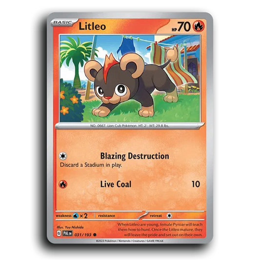 Litleo (031/193) [Paldea Evolved] Common Pokemon Card TCG Near Mint NM