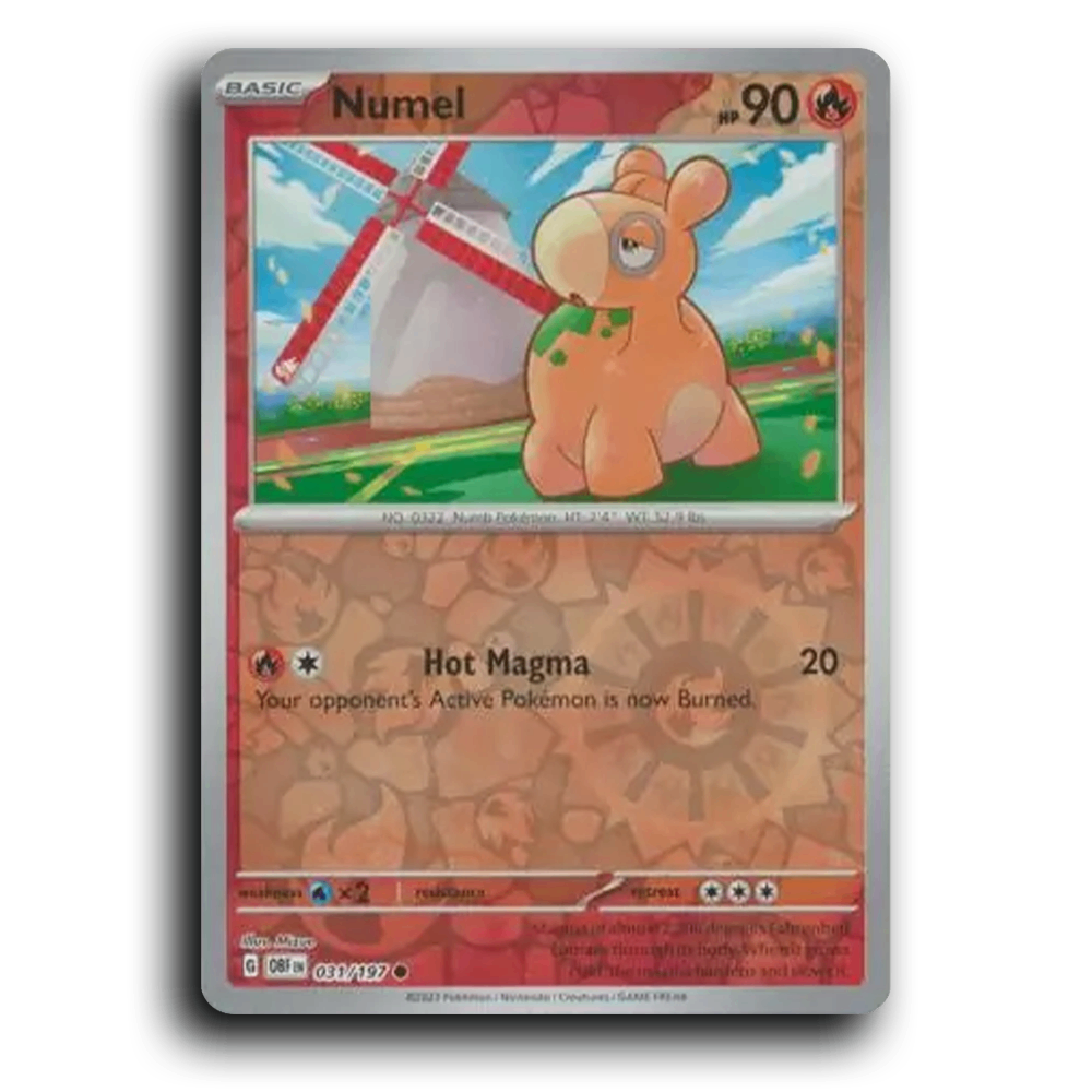 Numel (031/197) [Obsidian Flames] 2023 G Common English Mizue Fire OBF Basic Numb Pokémon Pokemon Card TCG Near Mint NM Reverse Holo