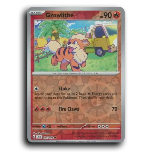 Growlithe (031/198) [Scarlet & Violet] Common Tika Matsuno Pokemon Card TCG Near Mint NM Reverse Holo