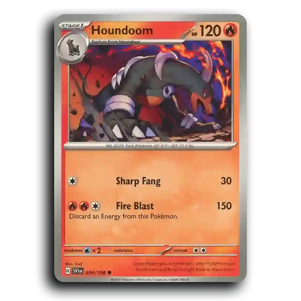 Houndoom (034/198) [Scarlet & Violet] Common hncl Pokemon Card TCG Near Mint NM