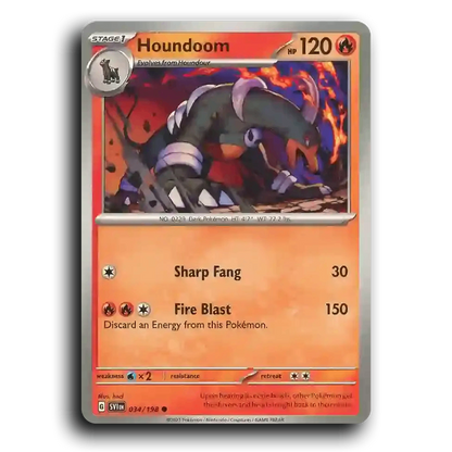 Houndoom (034/198) [Scarlet & Violet] Common hncl Pokemon Card TCG Near Mint NM