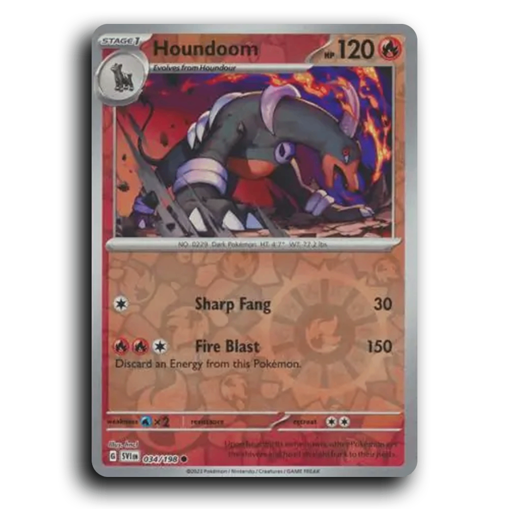 Houndoom (034/198) [Scarlet & Violet] Common hncl Pokemon Card TCG Near Mint NM Reverse Holo