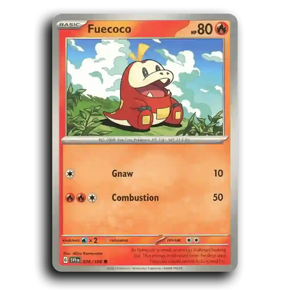 Fuecoco (036/198) [Scarlet & Violet] Common Akira Komayama Pokemon Card TCG Near Mint NM