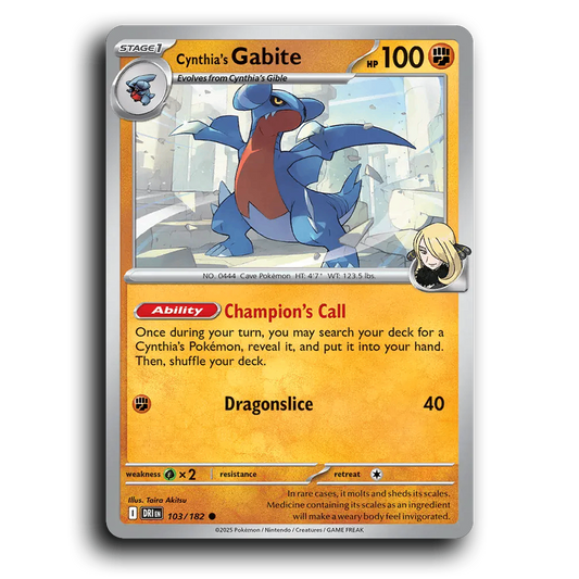 Cynthia's Gabite - 103/182 [SV10 - Destined Rivals]