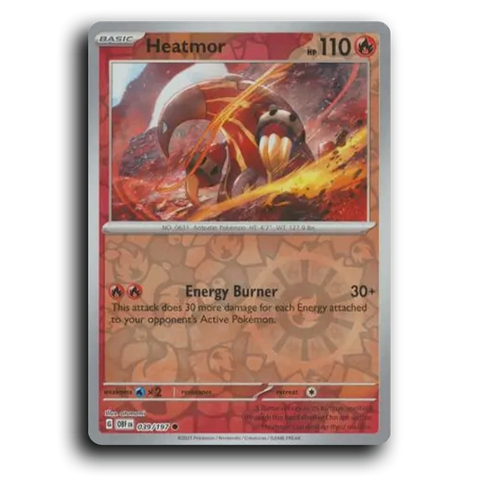 Heatmor (039/197) [Obsidian Flames] 2023 G Common English otumami Fire OBF Basic Anteater Pokémon Pokemon Card TCG Near Mint NM Reverse Holo