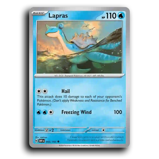 Lapras (045/197) [Obsidian Flames] 2023 G Uncommon English matazo Water OBF Basic Transport Pokémon Pokemon Card TCG Near Mint NM