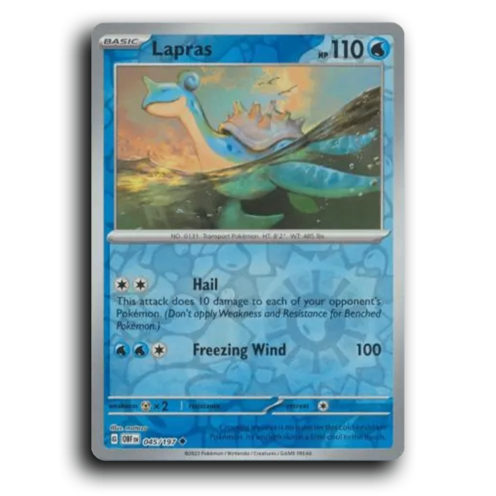 Lapras (045/197) [Obsidian Flames] 2023 G Uncommon English matazo Water OBF Basic Transport Pokémon Pokemon Card TCG Near Mint NM Reverse Holo