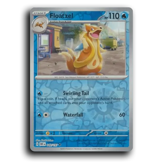 Floatzel (049/197) [Obsidian Flames] 2023 G Uncommon English Kouki Saitou Water OBF Stage 1 Sea Weasel Pokémon Pokemon Card TCG Near Mint NM Reverse Holo
