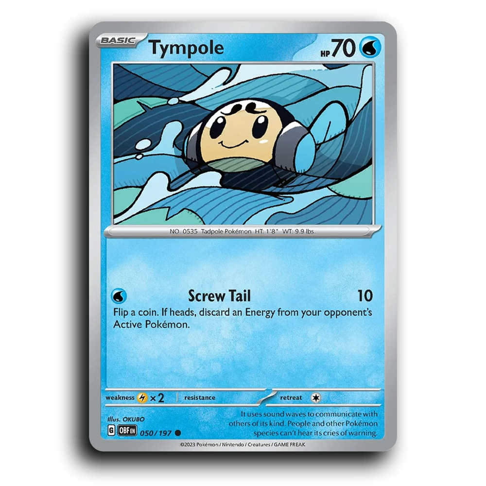 Tympole (050/197) [Obsidian Flames] 2023 G Common English OKUBO Water OBF Basic Tadpole Pokémon Pokemon Card TCG Near Mint NM