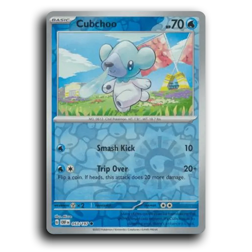 Cubchoo (053/197) [Obsidian Flames] 2023 G Common English Mizue Water OBF Basic Chill Pokémon Pokemon Card TCG Near Mint NM Reverse Holo