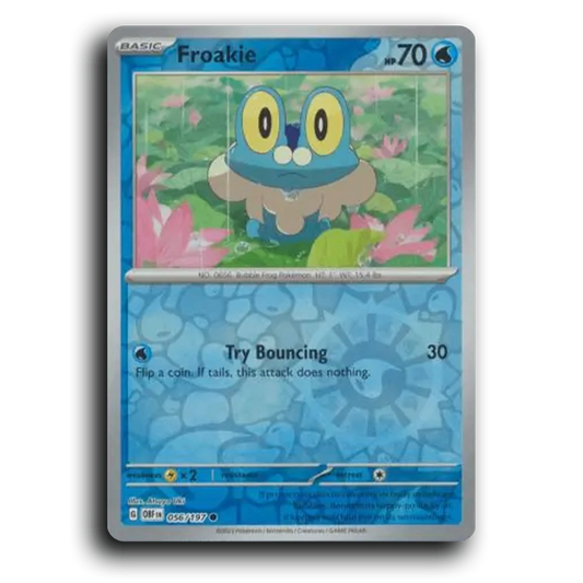 Froakie (056/197) [Obsidian Flames] 2023 G Common English Atsuya Uki Water OBF Basic Bubble Frog Pokémon Pokemon Card TCG Near Mint NM Reverse Holo